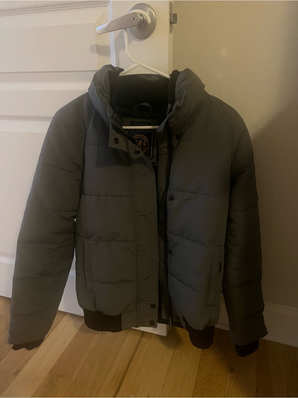 Superdry Quilted Puffer Jacket in Gray